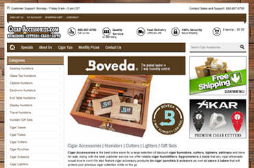 Cigar Accessories eCommerce Web Design