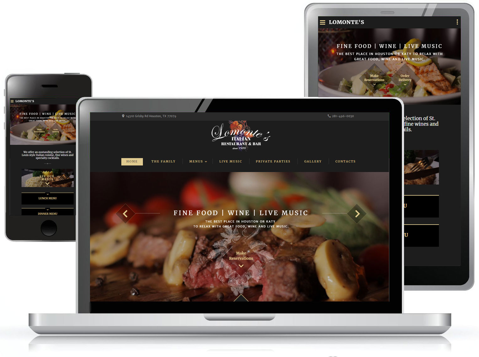 Lomontes Restaurant Web Design