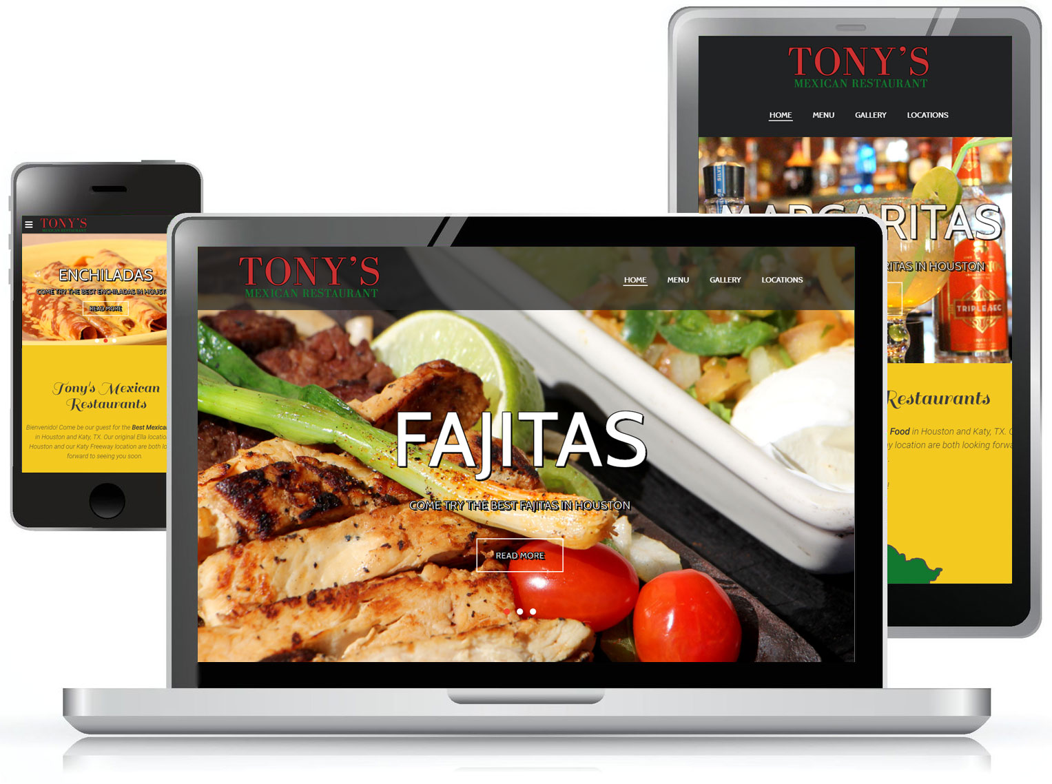 Tonys Mexican Restaurant Web Design